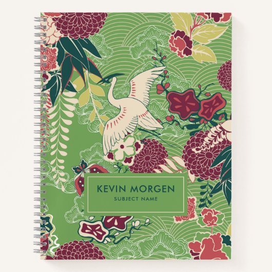 Kleurrijk Japans zijdepatroon Notitieboek (Voorkant)