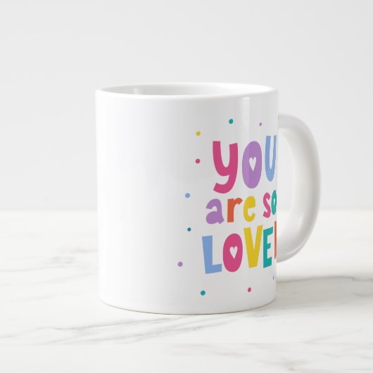 Kleurrijk je bent zo geliefd extra grote beker (Voorkant rechts)