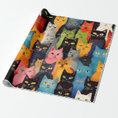 Kleurrijk kat inpakpapier (Uitgerold)