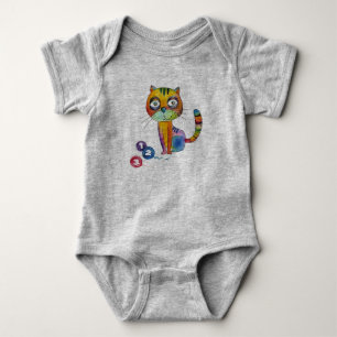 kleurrijk kat T-shirt
