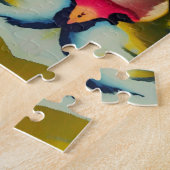 Kleurrijk kattenoog abstracte beroertes kat stemme legpuzzel (Zijkant)