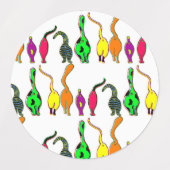 Kleurrijk kattenpeuterpatroon labels (Design 2)