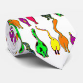 Kleurrijk kattenpeuterpatroon stropdas (Opgerold)