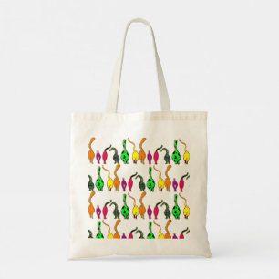Kleurrijk kattenpeuterpatroon tote bag