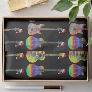 Kleurrijk Kerst Gitaar Patroon Tissuepapier