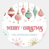 Kleurrijk kerstbakken ronde sticker (Voorkant)