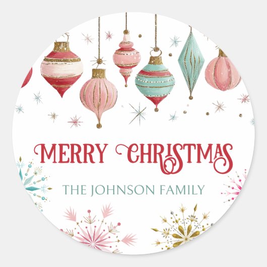 Kleurrijk kerstbakken ronde sticker (Voorkant)