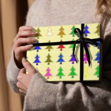 Kleurrijk kerstboom winter inpakpapier