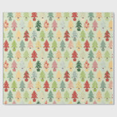 Kleurrijk kerstboompapier cadeaupapier (Vlak)
