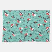 Kleurrijk kerstfeest- en winterpatroon theedoek (Horizontaal)