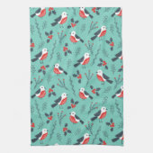 Kleurrijk kerstfeest- en winterpatroon theedoek (Verticaal)