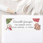 Kleurrijk kerstfeestdag Cookie Return-adres Etiket (Insitu)