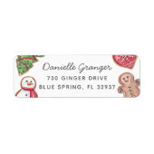 Kleurrijk kerstfeestdag Cookie Return-adres Etiket (Voorkant)