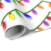 Kleurrijk kerstlampje Whimsical Wrapping Paper Cadeaupapier (Rol Hoek)