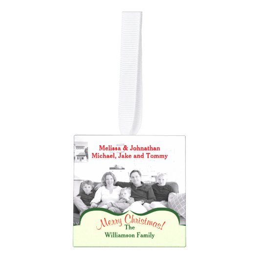 Kleurrijk kerstlamppatroon op maat kubus ornament (Voorkant)