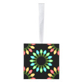 Kleurrijk kerstlamppatroon op maat kubus ornament (Rechts)