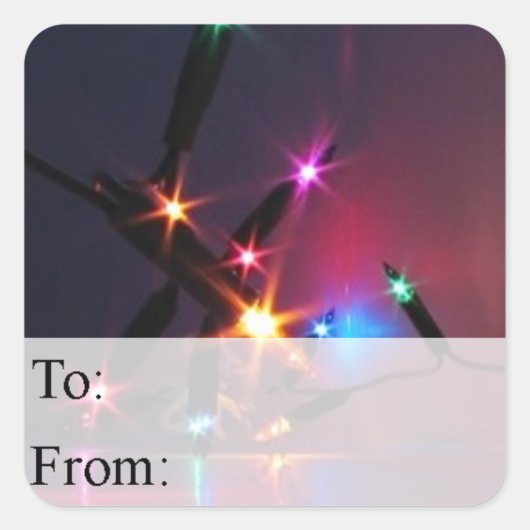 Kleurrijk kerstlicht Label (Voorkant)
