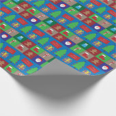 Kleurrijk Kerstmispatroon Verpakkend Document Cadeaupapier (Hoek)