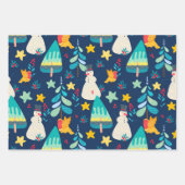 Kleurrijk kerstpatroon, aangepaste achtergrond inpakpapier vel (Voorkant 3)