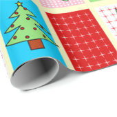 Kleurrijk kerstpatroon cadeaupapier (Rol Hoek)