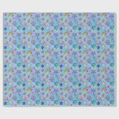 kleurrijk kerstpatroon met snowflakes cadeaupapier (Vlak)