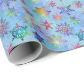 kleurrijk kerstpatroon met snowflakes cadeaupapier (Rol Hoek)