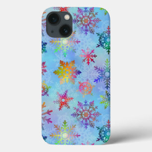  kleurrijk kerstpatroon met snowflakes iPhone 13 hoesje