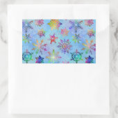 kleurrijk kerstpatroon met snowflakes rechthoekige sticker (Tas)