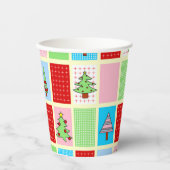 Kleurrijk kerstpatroon papieren bekers (Voorkant)