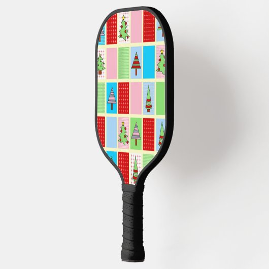 Kleurrijk kerstpatroon pickleball paddle (Links)