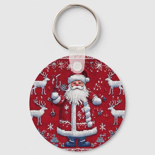 Kleurrijk kerstpatroon sleutelhanger (Voorkant)