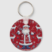 Kleurrijk kerstpatroon sleutelhanger (Achterkant)