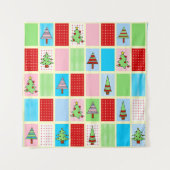 Kleurrijk kerstpatroon wandkleed (Voorkant)