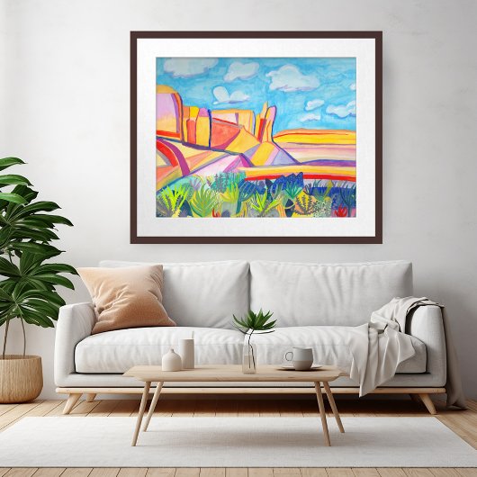 Kleurrijk Keuken Mesa Wacky Waterverf Landschap Poster