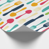 Kleurrijk keukengerei inpakpapier (Hoek)