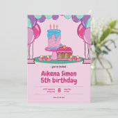 Kleurrijk Kind jarig Kaart (Staand voorkant)