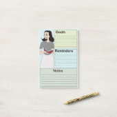 Kleurrijk Kind om lijst uit te voeren Post-it® Notes (Op bureau)