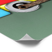 Kleurrijk Kind;s Locomotief & Caboose Poster (Hoek)