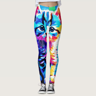 Kleurrijk kittenontwerp leggings