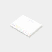 Kleurrijk klein hart met Kinder naam Post-It Notes (Schuin)