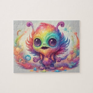Kleurrijk klein Schattige monster Legpuzzel