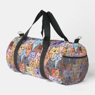 Kleurrijk Knuffel Kat Menigte Patroon Whimsical Ka Plunjezak