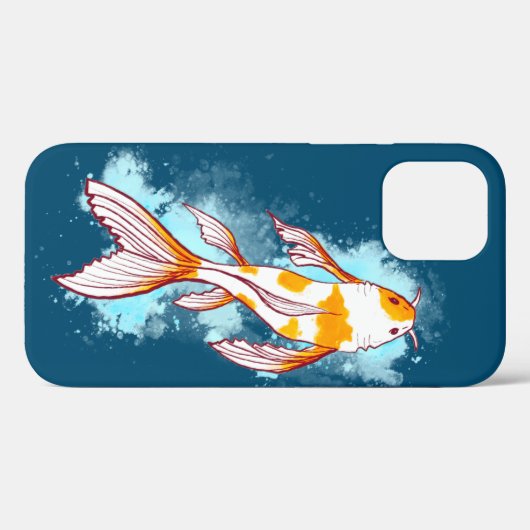 Kleurrijk Koi-vistreksel in blauw water  Case-Mate iPhone Case (Achterkant (horizontaal))