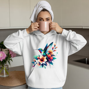 Kleurrijk Kolibrie Bloem Natuur Kunst T-shirt