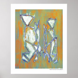 Kleurrijk Koppel Abstracte Kunst MC Belkadi 16x20 Poster