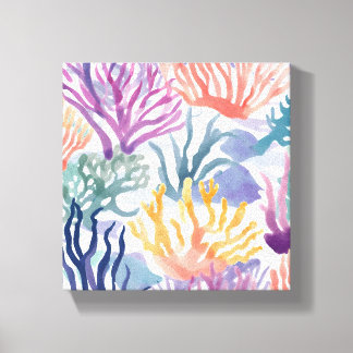 Kleurrijk Koraal | Oceaan Koraal Aquarel Schilderi Canvas Afdruk