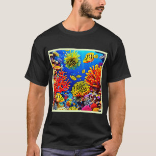 Kleurrijk Koraalrifontwerp T-shirt