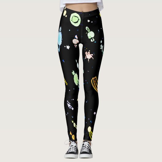 Kleurrijk kosmisch hemels pracht patroon leggings (Voorkant)