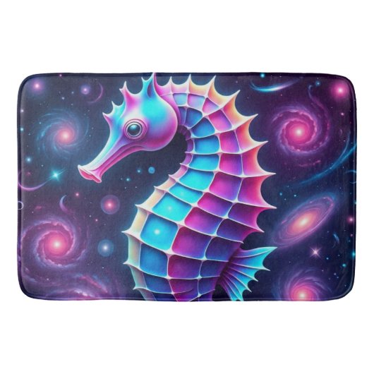 kleurrijk kosmisch zeepaardje badmat (Voorkant)
