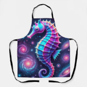 kleurrijk kosmisch zeepaardje schort (Voorkant)